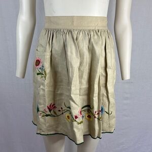 Vintage Floral Embroidered Half Apron